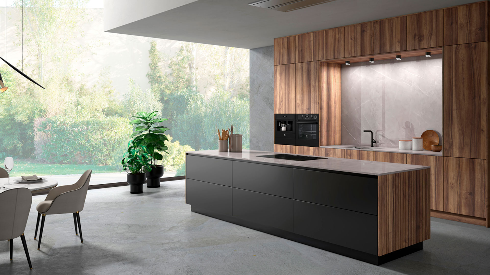 Ambiente de cocina con isla